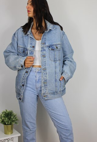 VINTAGE LEE OVERSIZED DENIM JACKET W LOGO FRONT
