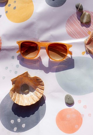 Orange Classic Rounded Square Sunglasses