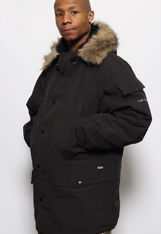 VINTAGE CARHARTT PADED ANCHORAGE PARKA JACKET BLACK