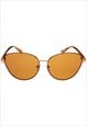 CAT-EYE SUNGLASSES IN GOLD & TORTOISE WITH BROWN LENS