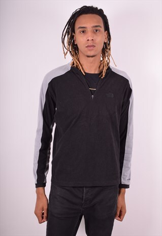 THE NORTH FACE MENS VINTAGE FLEECE JUMPER MEDIUM BLACK 90S