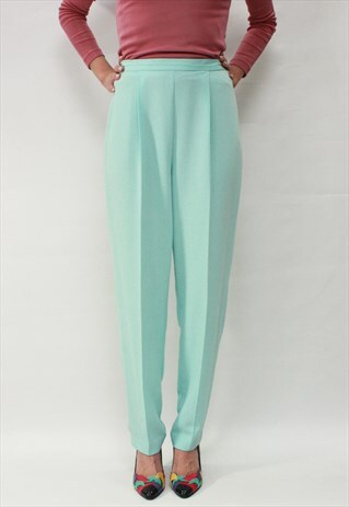 VINTAGE 80' AMAZING BEAUTIFUL CUTE PASTEL MINT TROUSERS