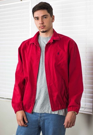 VINTAGE POLO RALPH LAUREN HARRINGTON JACKET LOGO 90S L 24.6