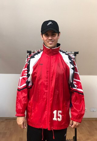 ERIMA GERMANY WINDBREAKER JACKET SOCCER 90S RED WHITE 90S