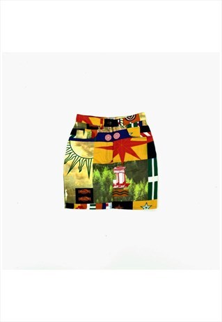 VINTAGE MOSCHINO PRINTED MINI SKIRT