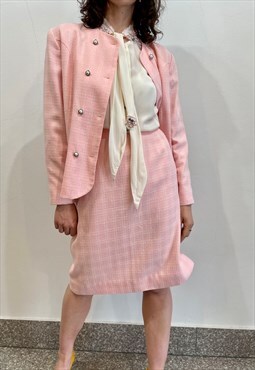 Vintage 90s Pink jacket and skirt two pieces set
