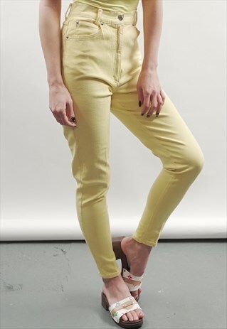 VINTAGE 80'S BRIGHT YELLOW MOM JEANS