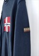 VINTAGE NAPAPIJIRI JUMPER NORWAY FLAG IN BLUE XL