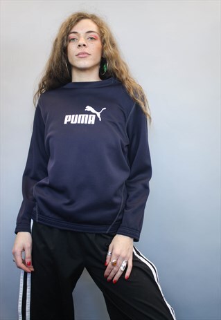 VINTAGE BLUE PUMA SPELL OUT SWEATSHIRT