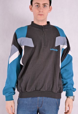 VINTAGE 90S ADIDAS 3/4 ZIP TRACKSUIT JACKET