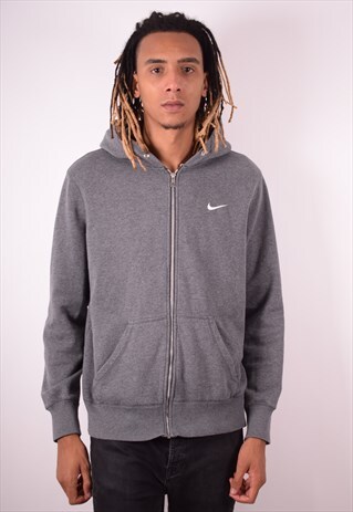 NIKE MENS VINTAGE HOODIE JACKET LARGE GREY 90S