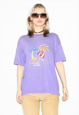 Vintage 90s vacation print t-shirt in purple