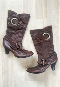 90's Brown Mid Calf Boots