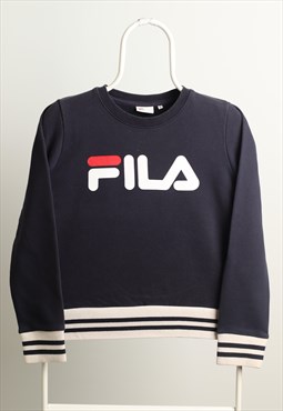 Vintage Fila Crewneck Logo Sweatshirt Navy