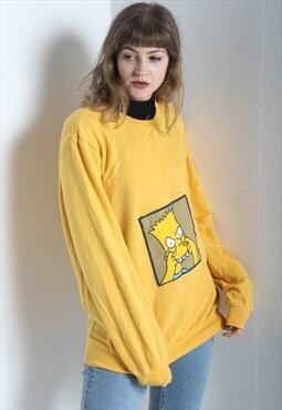 Vintage The Simpsons Cartoon Graphic Sweatshirt Yellow