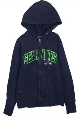 Antigua 90's Seahawks Full Zip Up Hoodie Small Blue