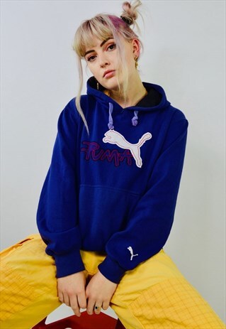 VINTAGE PUMA EMBROIDERED SPELLOUT HOODIE