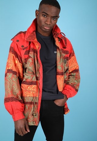 VINTAGE PATTERNED PUFFER JACKET NJ433