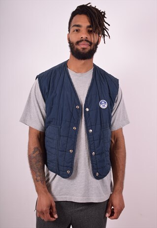 NORTH SAILS MENS VINTAGE REVERSIBLE GILET MEDIUM NAVY 90S