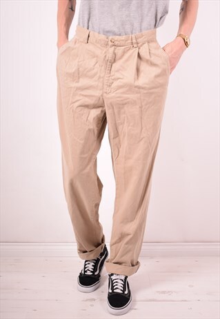 POLO RALPH LAUREN MENS VINTAGE TROUSERS W33 L34 BEIGE 90S