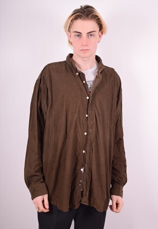 MENS VINTAGE CORDUROY SHIRT XXL GREEN 90'S