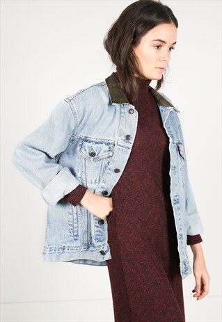 VINTAGE 80S LEVI'S CONTRAST COLLAR JACKET / AVELINASREWORKS