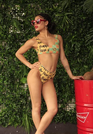 MANGO CRUSH REVERSIBLE CROP BIKINI TOP