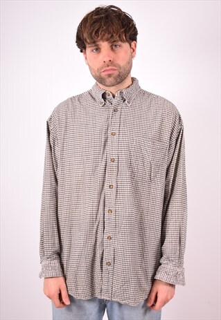 MENS VINTAGE CORDUROY SHIRT XL MULTI CHECK 90S