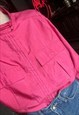PINK SILKY BLOUSE WITH HIGH NECK, FUCHSIA BLOUSE 