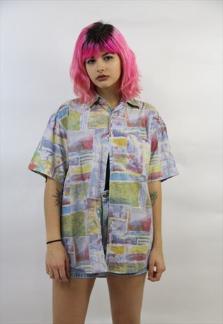 VINTAGE 90'S GEOMETRIC PATTERN SHIRT
