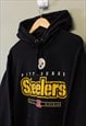 VINTAGE NFL PITTSBURGH STEELERS HOODIE BLACK WITH PRINT LOGO