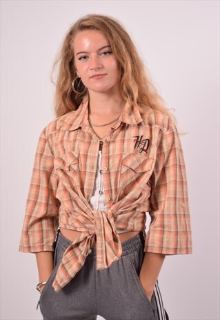 VINTAGE HARLEY-DAVIDSON SHIRT 3/4 SLEEVE CHECK MULTI