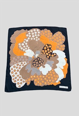 Christian Dior 80's Black Floral Ladies Vintage Scarf