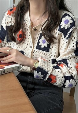 Crochet Floral Cardigan