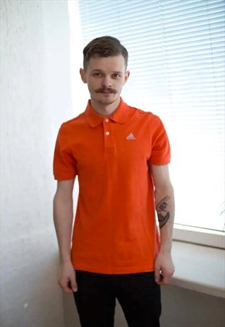 VINTAGE 90'S ORANGE COTTON POLO SHIRT