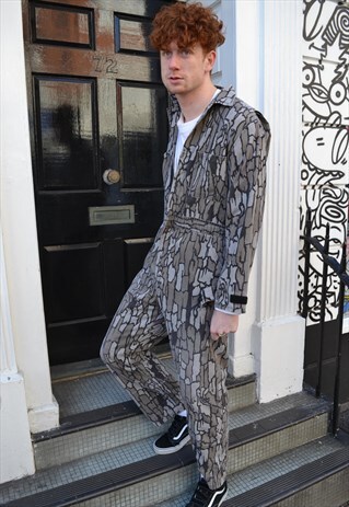 VINTAGE WALLS CAMO STYLE WORK WEAR OVERALLS