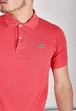 Vintage Lacoste Polo Shirt in Pink Short Sleeve Tee XS