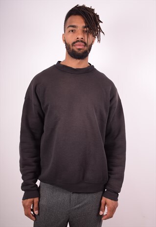 LEE MENS VINTAGE SWEATSHIRT JUMPER XL BLACK 90S