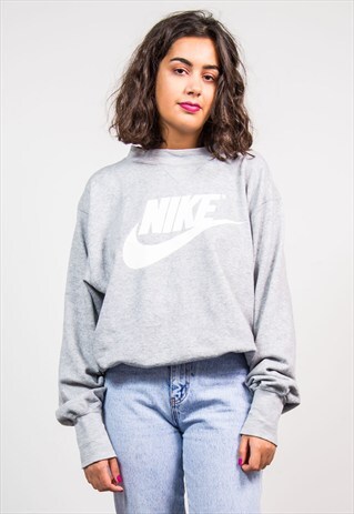 VINTAGE 90'S NIKE GREY SWEATSHIRT JUMPER