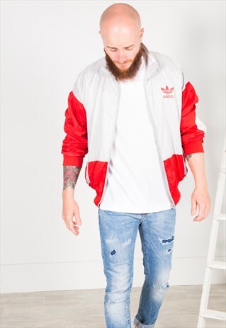 VINTAGE 80'S USA ADIDAS ORIGINALS SHELL SPORT JACKET / S0087