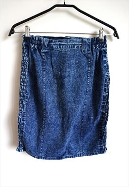 Vintage Dark Denim Mini Skirt Skirts High Waist Blue 90s