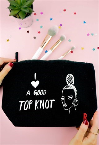 LOVE A GOOD TOP KNOT MAKE UP BAG