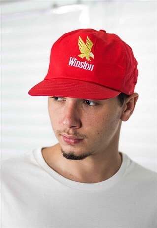 VINTAGE WINSTON CIGARETTE CAP HAT LOGO 90S X 2.1