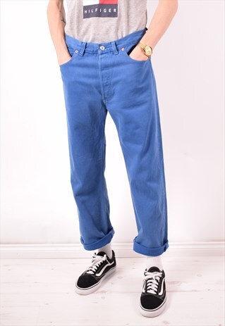 LEVI'S 501 MENS VINTAGE JEANS W34 L29 BLUE 90S