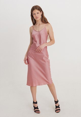 SLIP MIDI COCKTAIL BEACH EVENING DRESS