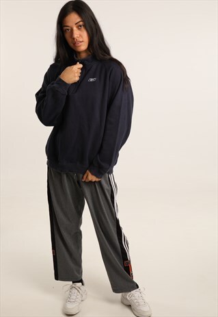 VINTAGE REEBOK EMBROIDERED LOGO 1/4 ZIP SWEATSHIRT