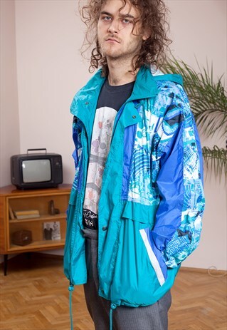 HIP HOP, ABSTRACT PRINT, VINTAGE WINDBREAKER FROM THE 90S