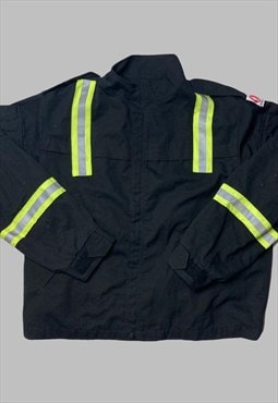 vintage black reflective workwear jacket coat
