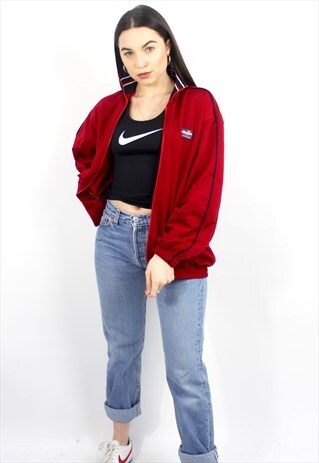 90'S RETRO RED OVERSIZED TRACK JACKET