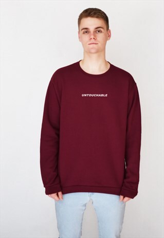 BURGUNDY UNTOUCHABLE (WHITE) SWEATSHIRT